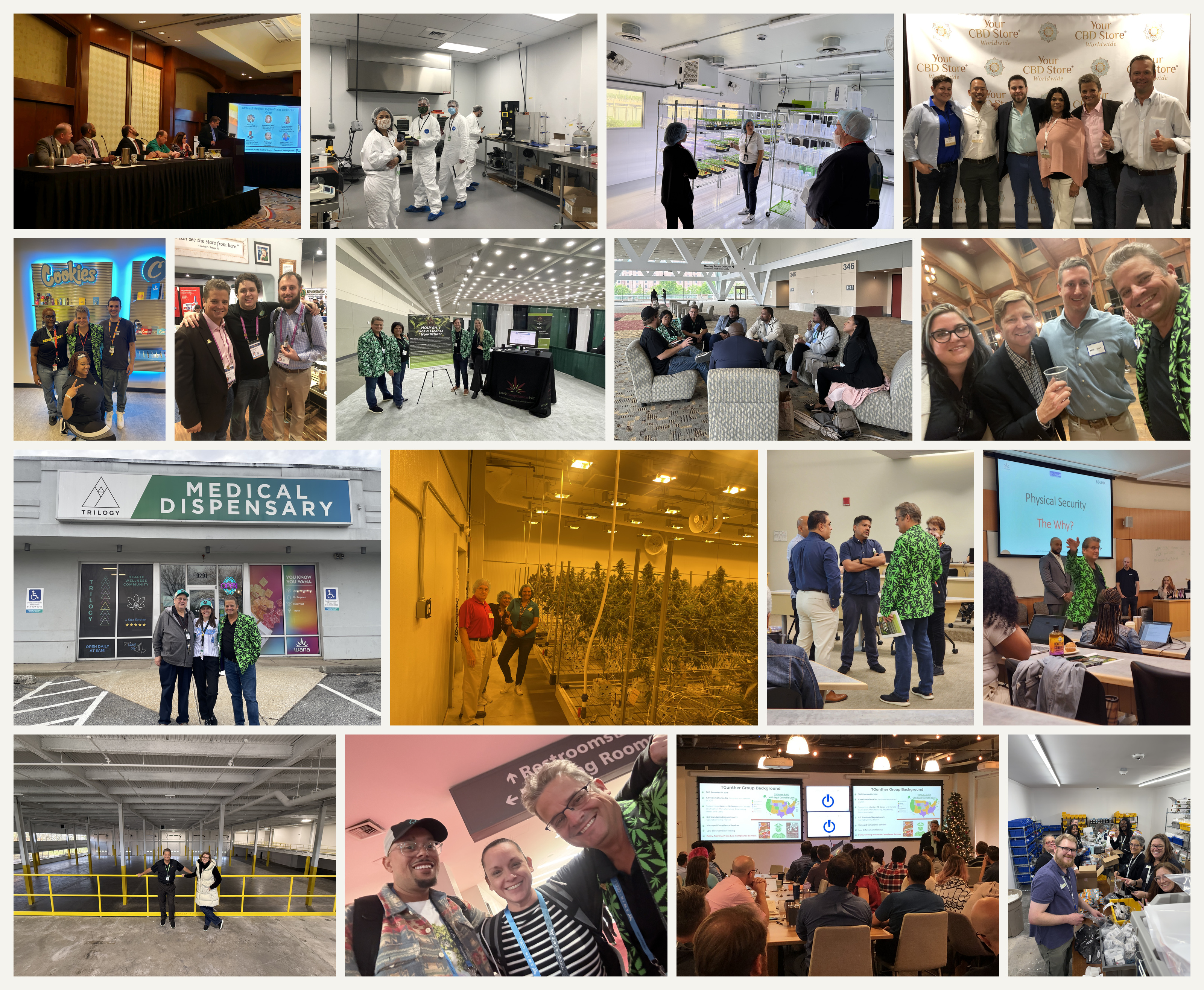 Collage of ILoveCompliance client, training, conference, and facility work